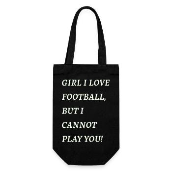 Mädchen, ich liebe Fußball, aber ich kann nicht spielen - Geschenkbeutel für Flaschen - Schwarz - Vorne