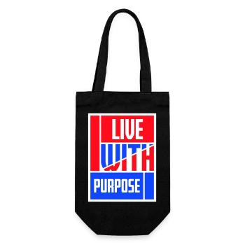 Vivre avec un but motivation sensée Mentalité dire - Sac à bouteille - noir - Devant