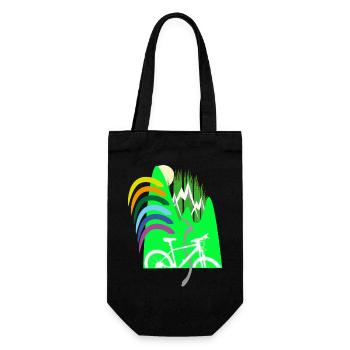 Cycle path mountains rainbow - Gift Bag for Bottles - black - Front
