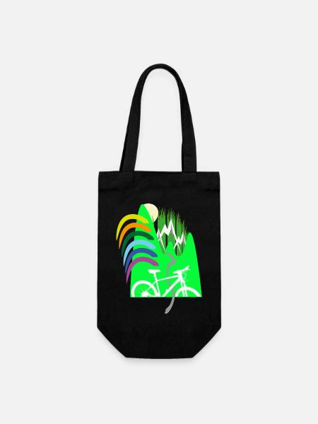 Cycle path mountains rainbow - Gift Bag for Bottles - black
