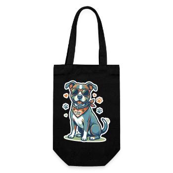 Pitbull cool en lunettes de soleil - Pitbull Love Dog mignon - Sac à bouteille - noir - Devant