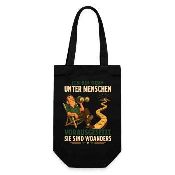 Unter Menschen mit Sicherheitsabstand - Geschenkbeutel für Flaschen - Schwarz - Vorne