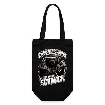 Du bist einfach zu schwach - Geschenkbeutel für Flaschen - Schwarz - Vorne