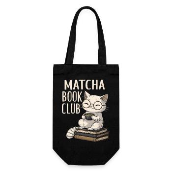 Matcha Book Club T-Shirt Gift for Bookworms - Gift Bag for Bottles - black - Front