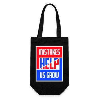 Mistakes Help Us Grow Lustig Motivational Wachstum - Geschenkbeutel für Flaschen - Schwarz - Vorne