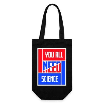 Y'all Need Science Lustig Wissenschaft Nerd Spruch - Geschenkbeutel für Flaschen - Schwarz - Vorne