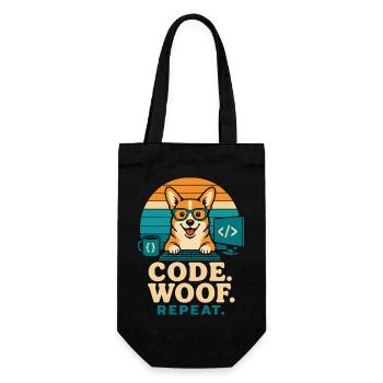 Code Woof Programmeur Répétition Corgi - Sac à bouteille - noir - Devant