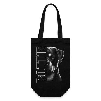 Rottweiler portrait with ROTTIE lettering - Gift Bag for Bottles - black - Front