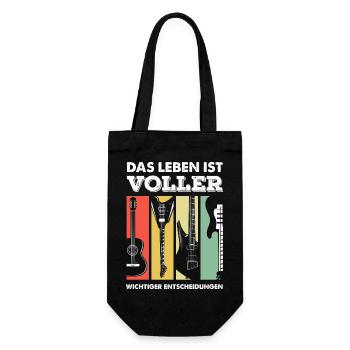 Lustiges Musiker - Geschenkbeutel für Flaschen - Schwarz - Vorne