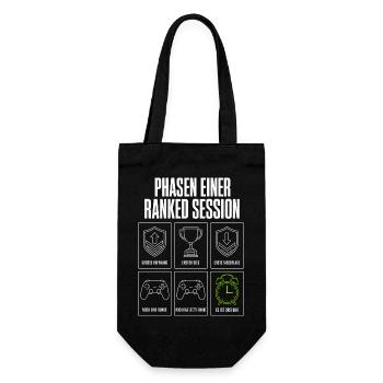 Phasen einer Ranked Session Gamer Zocker Herren - Geschenkbeutel für Flaschen - Schwarz - Vorne