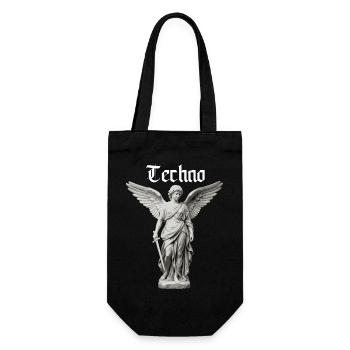 Techno Angel Gothic Statue Motif - Gift Bag for Bottles - black - Front