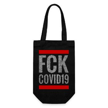 FCK COVID19 (white) - Geschenkbeutel für Flaschen - Schwarz - Vorne