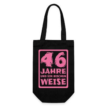 Spruch 46 - Geschenkbeutel für Flaschen - Schwarz - Vorne