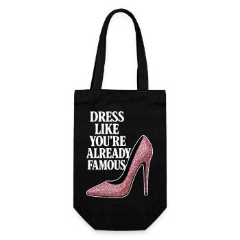 Dress like you're already famous - Pink Heel - Gift Bag for Bottles - black - Front