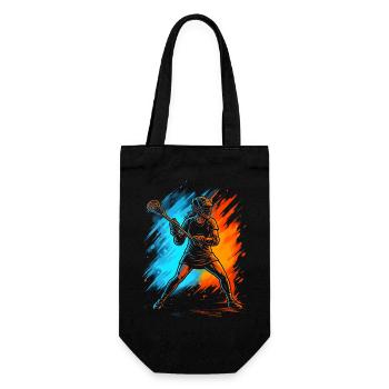 Lacrosse Spieler Damen Lacrosse Mädchen Kinder - Geschenkbeutel für Flaschen - Schwarz - Vorne