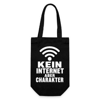 Kein Internet aber Charakter lustiger Spruch Shirt - Geschenkbeutel für Flaschen - Schwarz - Vorne
