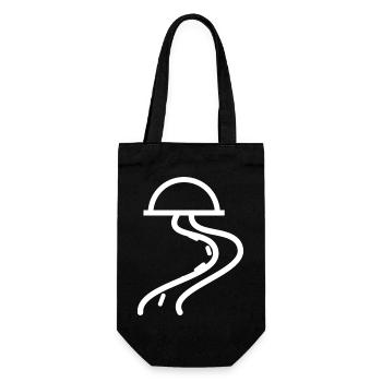 Abstrakte Bogen-Laternen-Linienkunst - Geschenkbeutel für Flaschen - Schwarz - Vorne