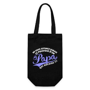 Papa qui déchire bleu - Sac à bouteille - noir - Devant