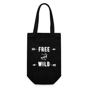 Free and Wild - Geschenkbeutel für Flaschen - Schwarz - Vorne