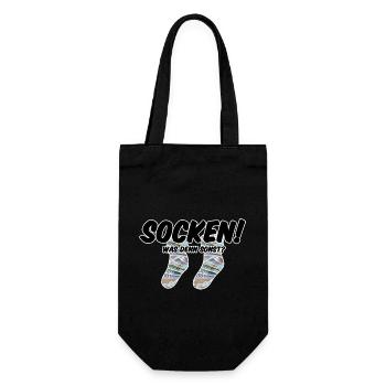 Socken! Was denn sonst? - Geschenkbeutel für Flaschen - Schwarz - Vorne