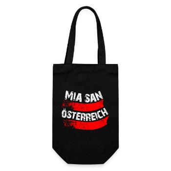 Mia san wir sind Österreich - Geschenkbeutel für Flaschen - Schwarz - Vorne