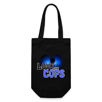 Love Police Policeman Saying Profession - Gift Bag for Bottles - black - Front