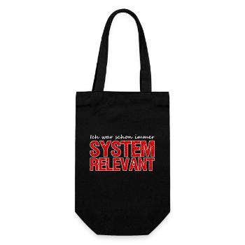 Systemrelevant Beruf Virus Pandemie Spruch Arbeit - Geschenkbeutel für Flaschen - Schwarz - Vorne