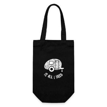 Caravan Grunge Quote Camping Caravan Holiday Fun - Gift Bag for Bottles - black - Front
