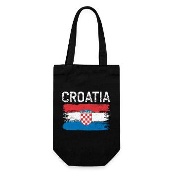 Kroatisches Pinselflaggenwappen - Geschenkbeutel für Flaschen - Schwarz - Vorne