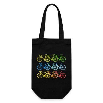 Fahrrad bunte Fahrräder coole Kunst geschenk - Geschenkbeutel für Flaschen - Schwarz - Vorne