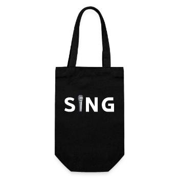 Sing Microphone - Gift Bag for Bottles - black - Front