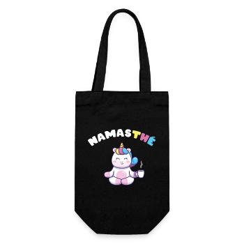 Namasthé Cadeau Humour Yoga Licorne Femmes Filles - Sac à bouteille - noir - Devant