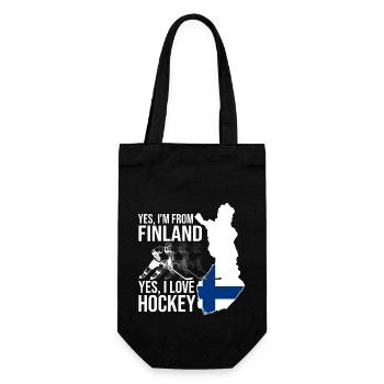 finland hockey Quote Graphic - Gift Bag for Bottles - black - Front