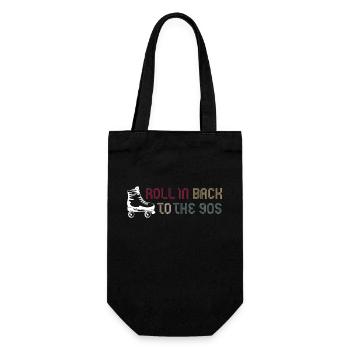 Zurück rollen in die 90er Jahre Vintage Skaten - Geschenkbeutel für Flaschen - Schwarz - Vorne