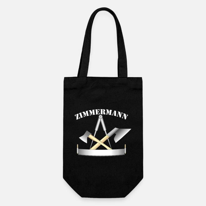Zunftzeichen der Zimmermänner - Geschenkbeutel für Flaschen - Schwarz