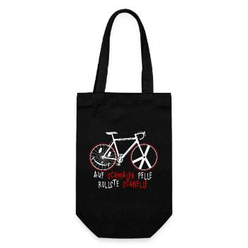 Fahrrad - Geschenkbeutel für Flaschen - Schwarz - Vorne