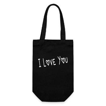 VALENTINSTAG. ICH LIEBE DICH. ICH LIEBE DICH. LIEBE. LIEBE - Geschenkbeutel für Flaschen - Schwarz - Vorne
