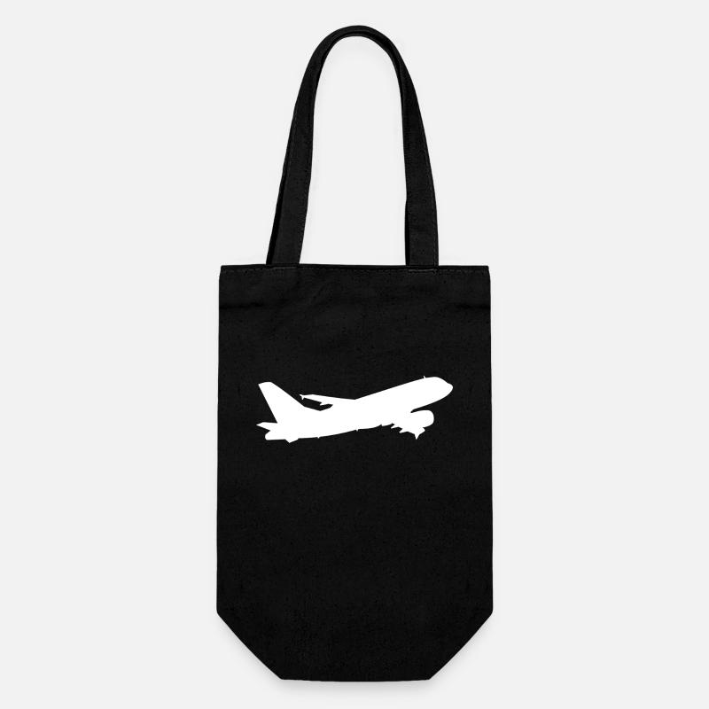 Flugzeug - Geschenkbeutel für Flaschen - Schwarz