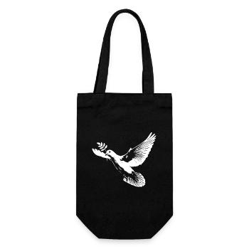 Colombe blanche de la paix - Sac à bouteille - noir - Devant