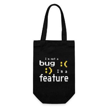 I'm not a bug - I'm a feature! - Gift Bag for Bottles - black - Front