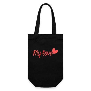 MEIN LIEBLING. ES LEBE DIE MARYS. JUNGGESELLINNENABSCHIED. HEILIGER VALENTIN - Geschenkbeutel für Flaschen - Schwarz - Vorne
