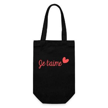 JE T'AIME. SAINT VALENTIN. EVJF. JE T'AIME. I LOVE - Sac à bouteille - noir - Devant