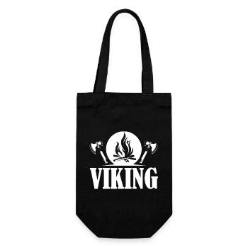 viking viking icon fire axe graphic logo icon - Gift Bag for Bottles - black - Front