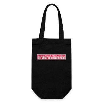 what I say quote - Gift Bag for Bottles - black - Front