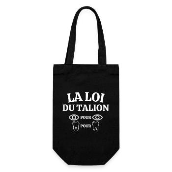 loi du talion, oeil pour oeil, dent pour dent - Sac à bouteille - noir - Devant