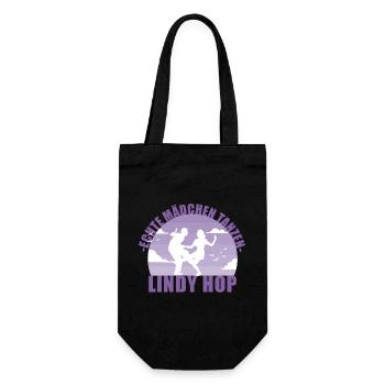 Echte Mädchen tanzen Lindy Hop Geschenk - Geschenkbeutel für Flaschen - Schwarz - Vorne