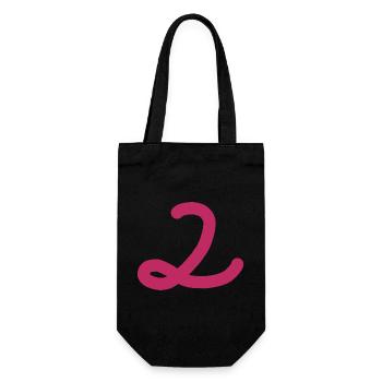 2 Number two pink number pink - Gift Bag for Bottles - black - Front