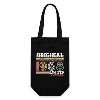 Original December 1968 54th Birthday Gift - Gift Bag for Bottles - black - Front