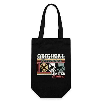 Né en décembre 1955 cadeau de 67e anniversaire - Sac à bouteille - noir - Devant
