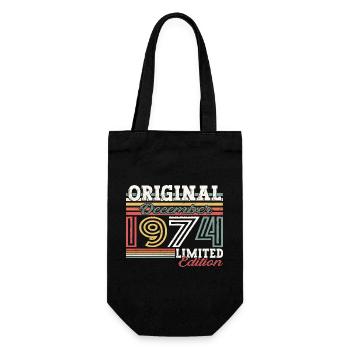 December Born 1974 48th birthday gift - Gift Bag for Bottles - black - Front